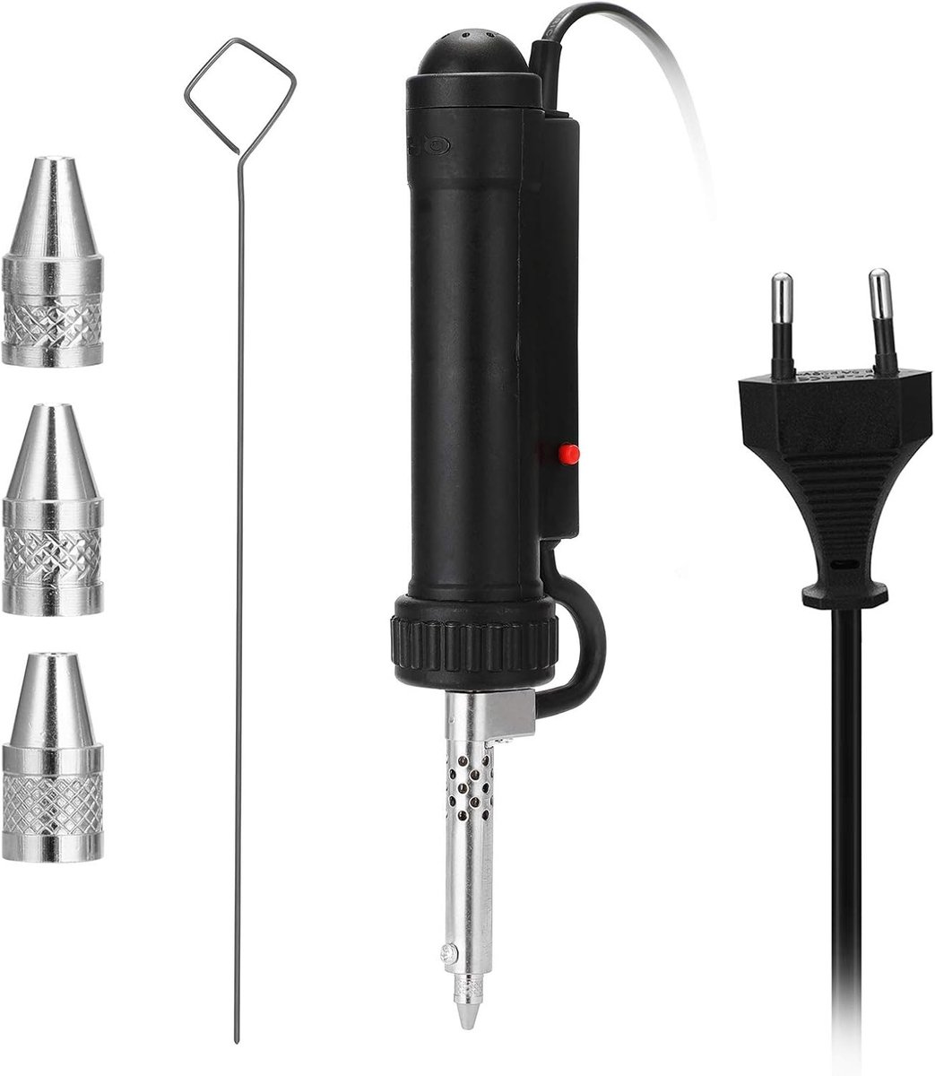 Handheld elektrische ontluchtingspomp voor soldeertin - vacuüm zuiger voor precisiewerk, zwart