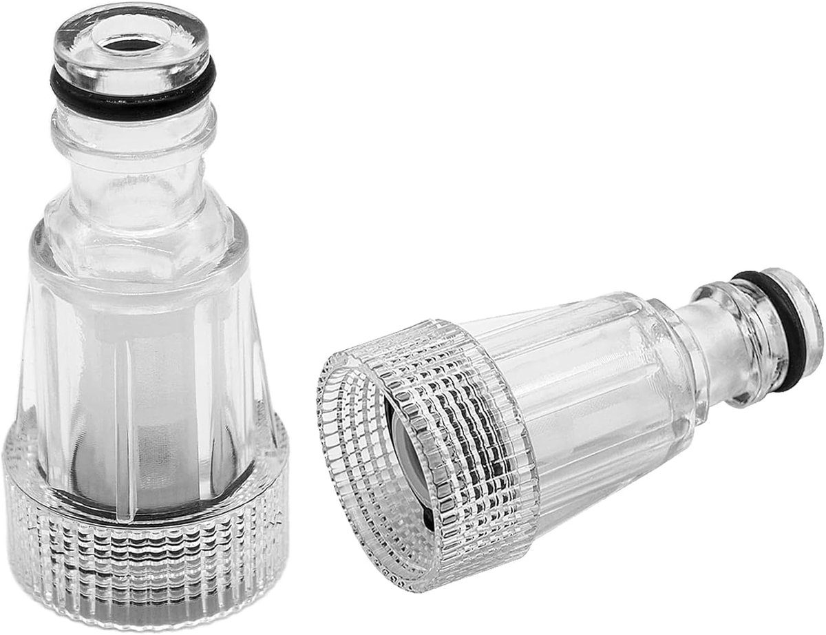 5-delige waterfilterset geschikt voor hogedrukreinigers, tuinaccessoires, compatibel geschikt voor tuinslangkoppelingen, transparant