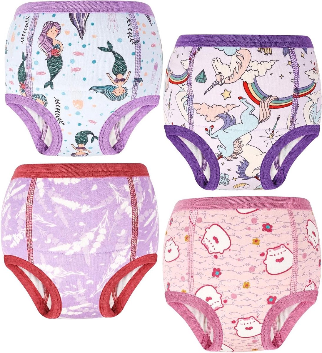Trainingsbroekjes Baby - Oefenondergoed Kinderen - Zindelijkheidstraining - 6-Laags Absorberend - 4 Stuks - Meerdere Kleuren