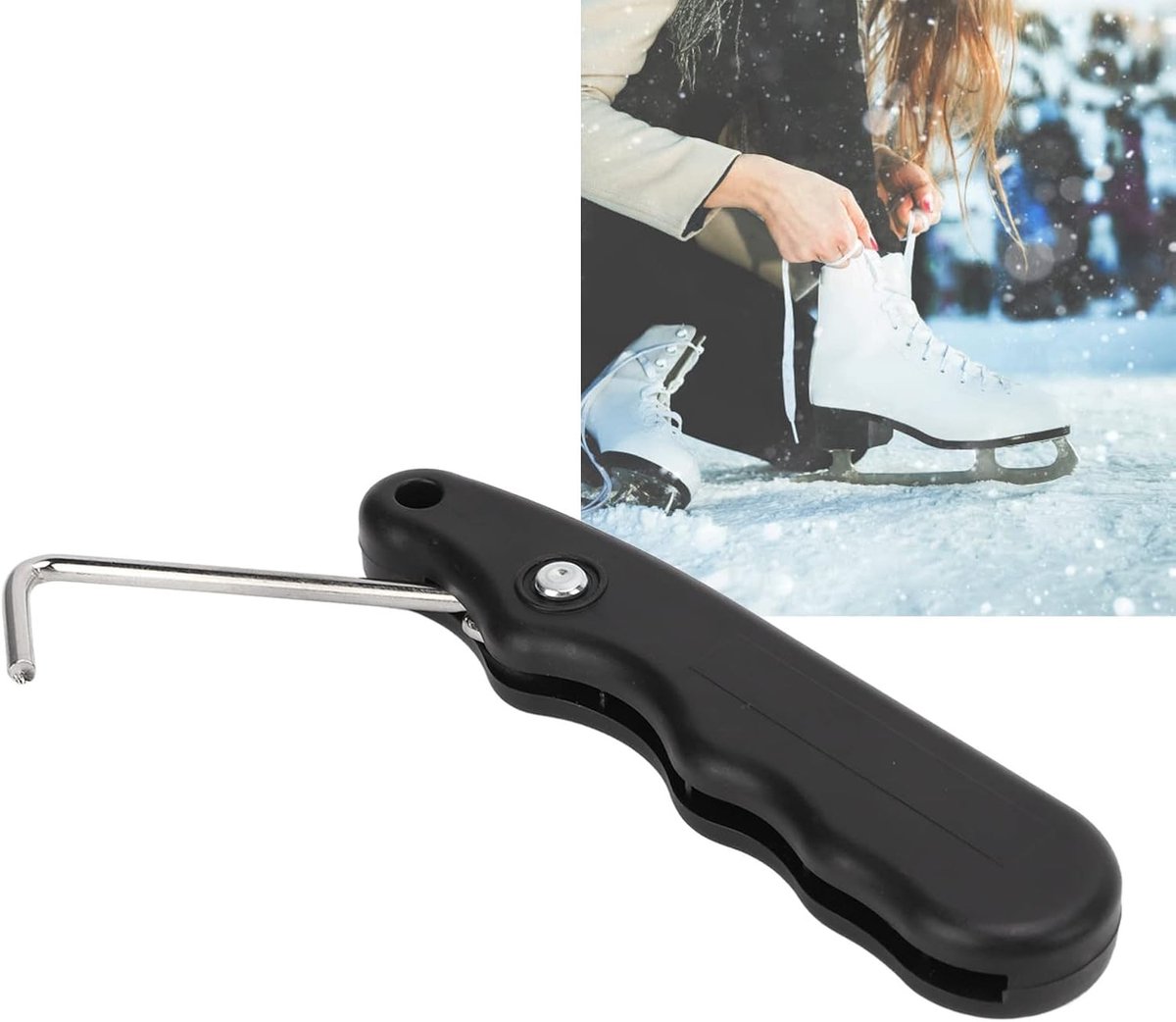 Vouwbare Schoenveter Trekker voor IJsschaatsen, Verstelbare Lace Tightener voor Schaatsen en Hockeyschoenen, Ideaal voor Figuur- en IJschaatsen