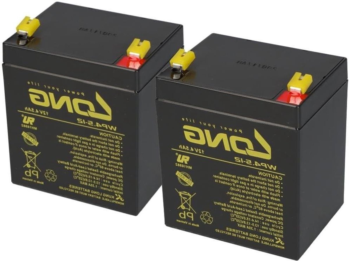 Vervangende Accu Set - Reserve Batterij - Apparaat Gebruik - AGM Lood Technologie - 2x 12V 4.5Ah - Zwart