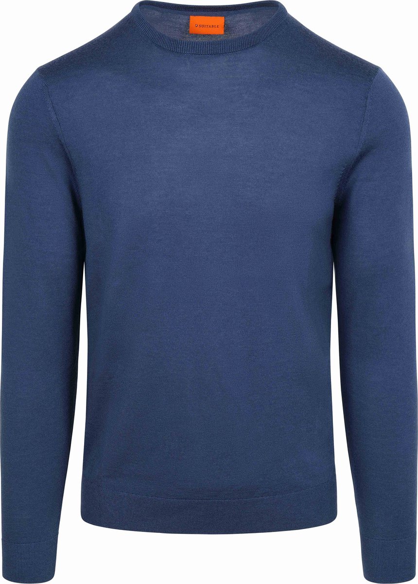 Suitable Merino Pullover Royal Blauw - Maat XL - Heren - Sweater
