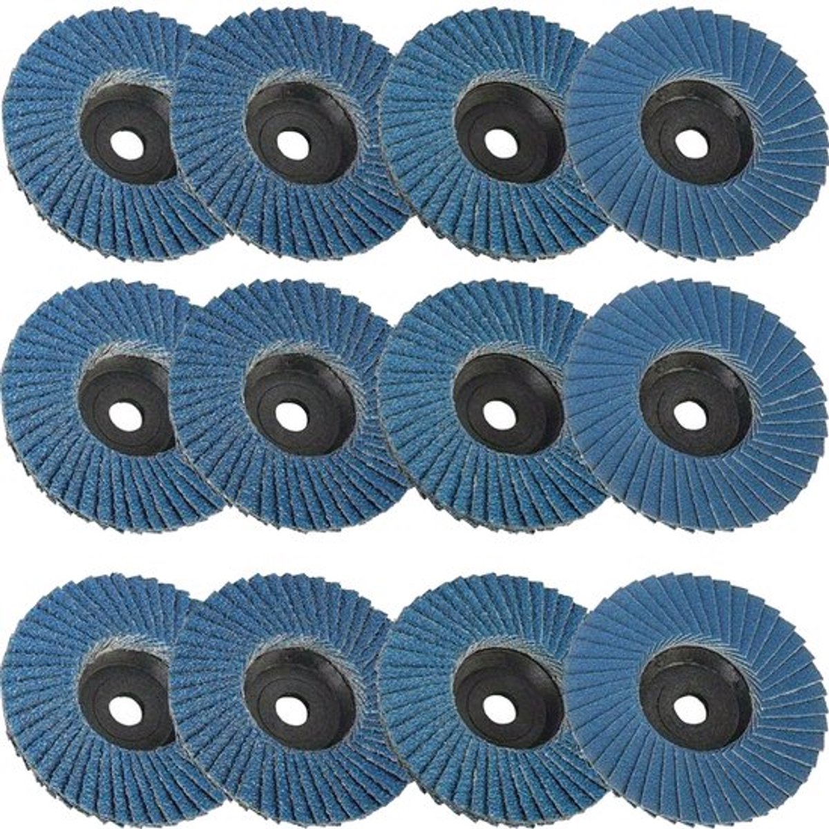 Slijpschijven - 12 Stuks - Ideaal voor metaal en hout - 75 mm - Diverse korrels - Geschikt voor haakse slijper - Blauw