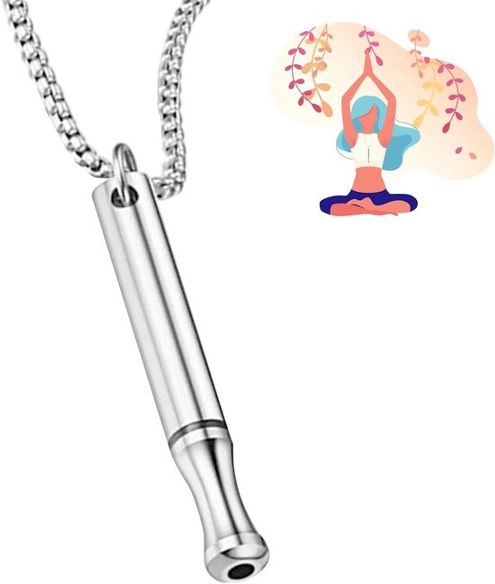 Ademhalingsketting voor Stressverlichting, Zilverkleurige Meditatieketting, Ontspanning en Angstvermindering met Ademhalingsoefeningen