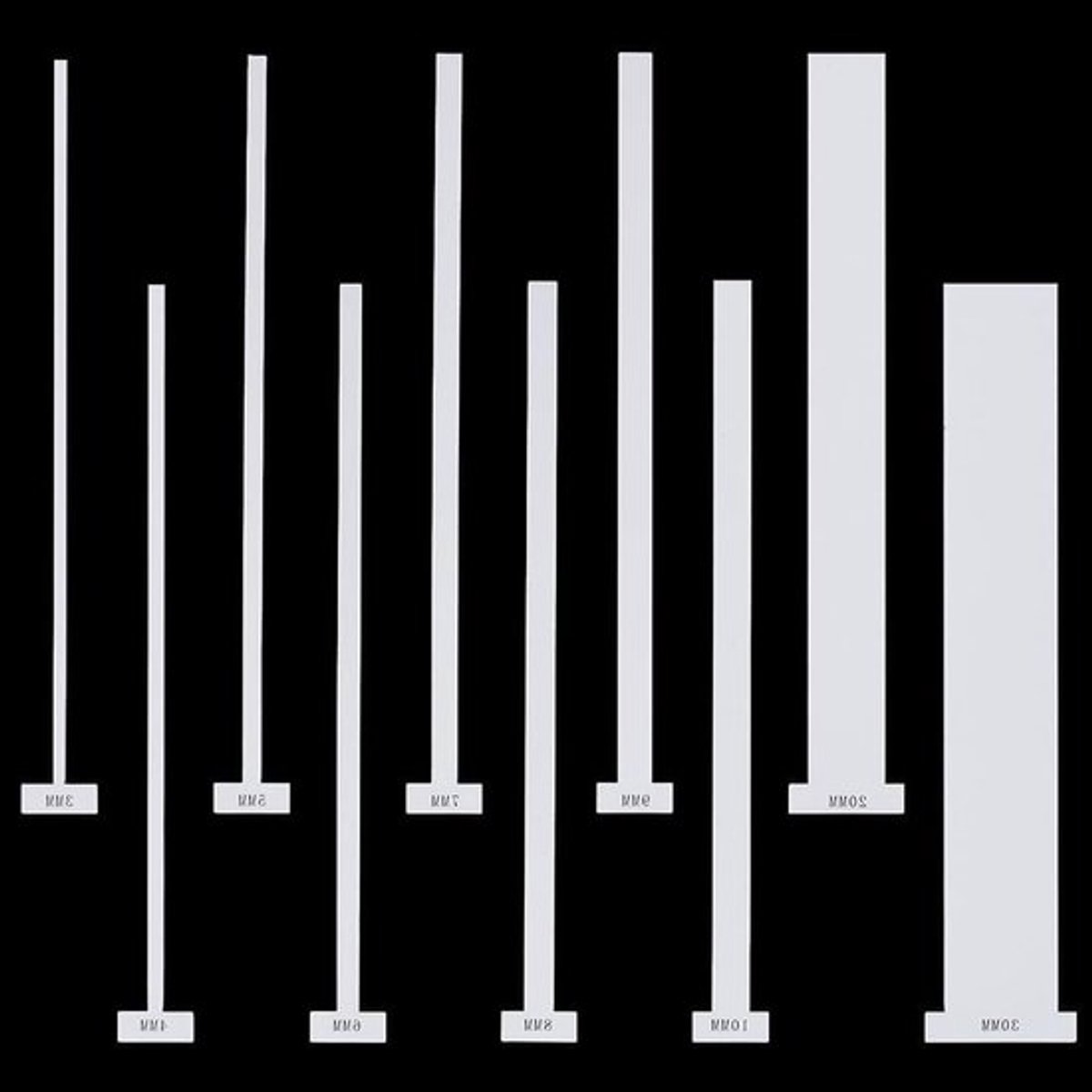 Acryl Boekbindmiddel Afstandshouder Gereedschap Wit T-vormige Rechte Rand Boekbindset - Set van 10 - 3/4/5/6/7/8/9/10/20/30mm