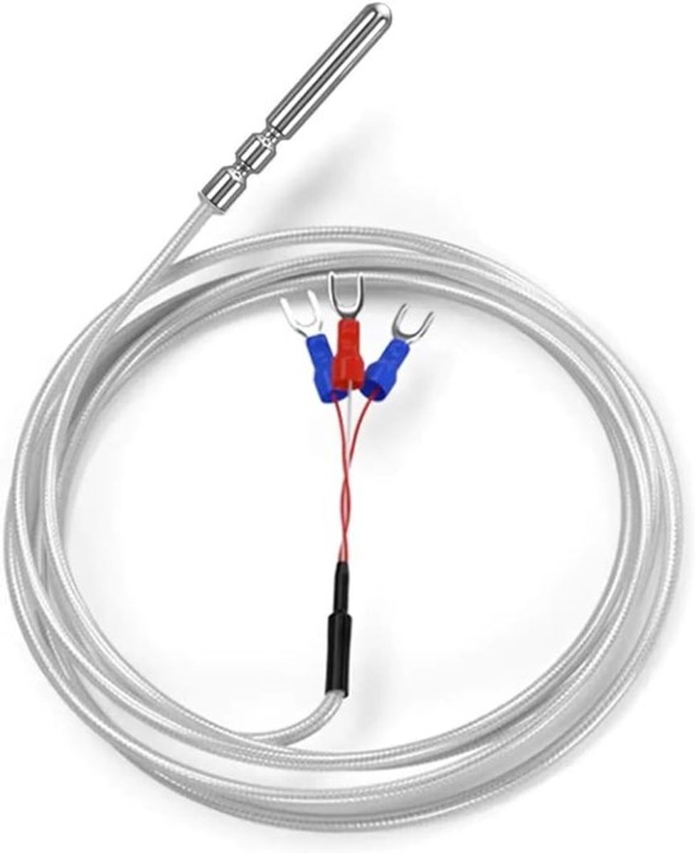 Waterdichte Pt100 Temperatuursensor Probe voor K-Type Thermokoppel - 3 Meter 3-Draads Thermistor voor Constante Temperatuurregeling en Precisie Metingen