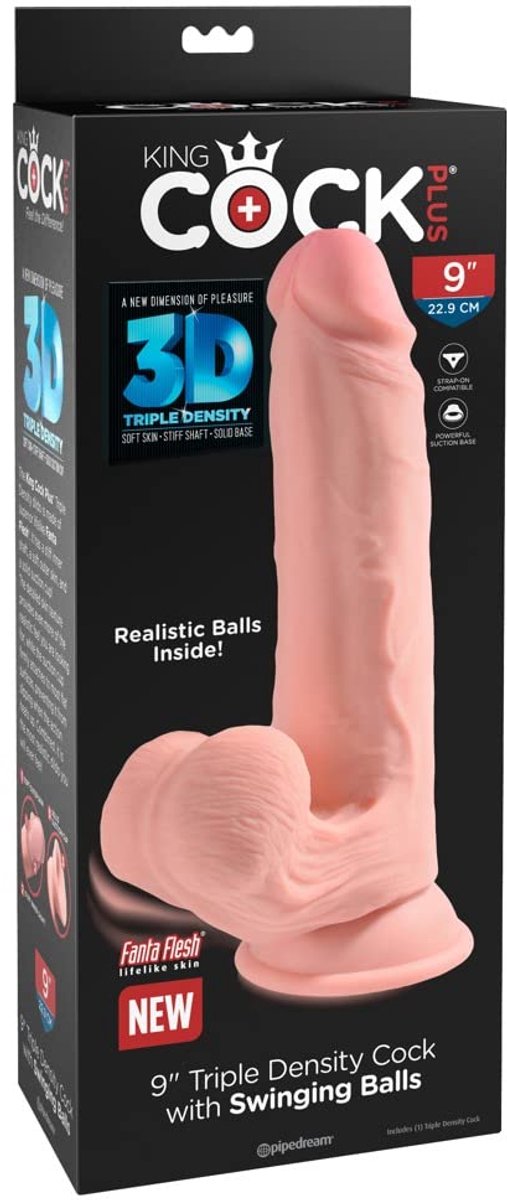 SnelShoppen - Realistische Dildo Met Bewegende Balzak - 26 cm - Natuurlijke Look - Voor Dames en Heren - Luxe Silikon - Perfect Voor Solo of Koppels -