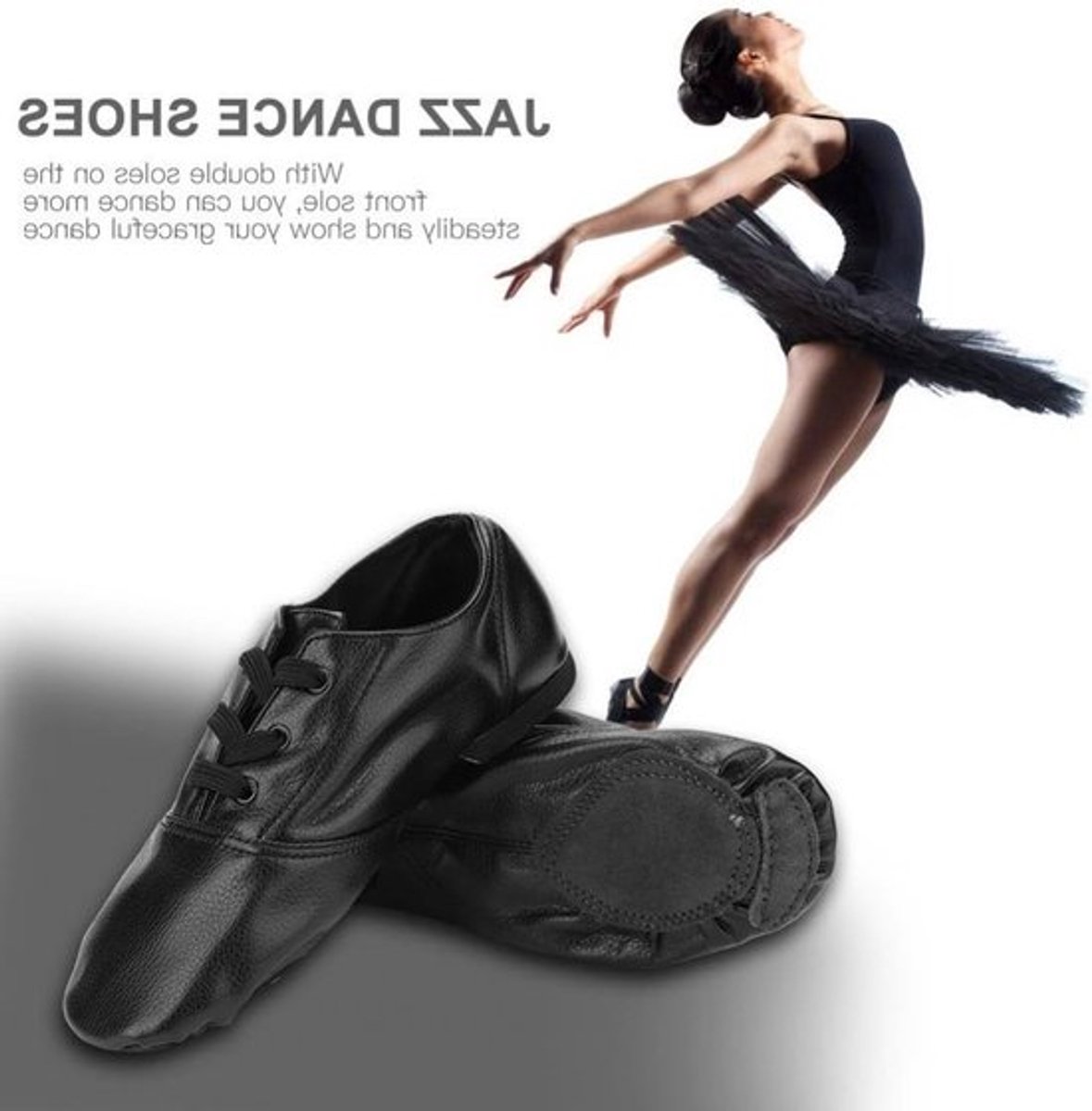 Hoogwaardige Jazzdansschoenen van PU met Elastische Slip-On voor Volwassenen - Ideaal voor Danslessen en Optredens