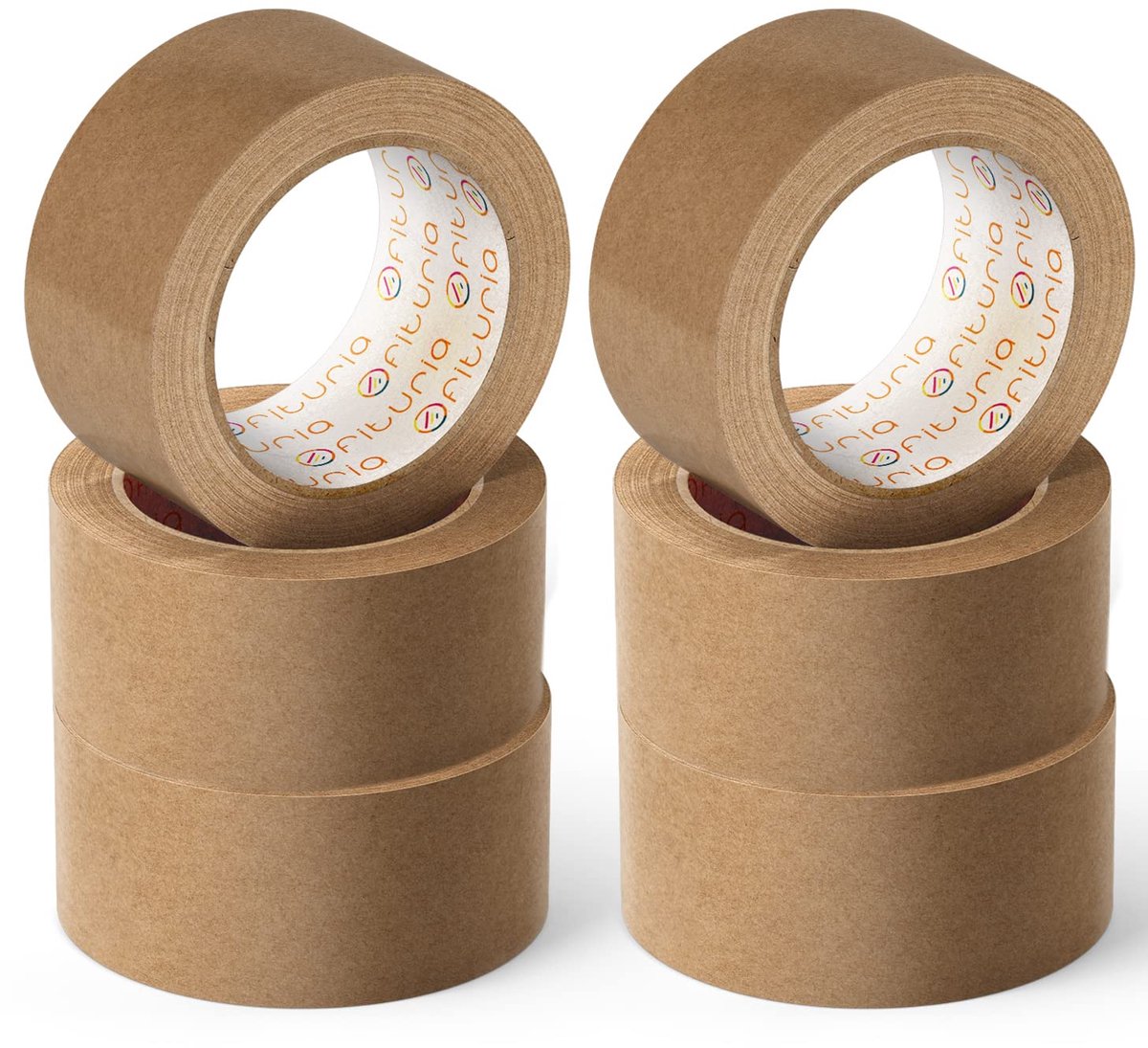 SnelShoppen - Kraftpapier Plakband - 6 Rollen Sterk Kleefpapier voor Verpakking, Dozen, Verzending en Verhuizing - Ideaal voor Klussen, Feesten en Dag