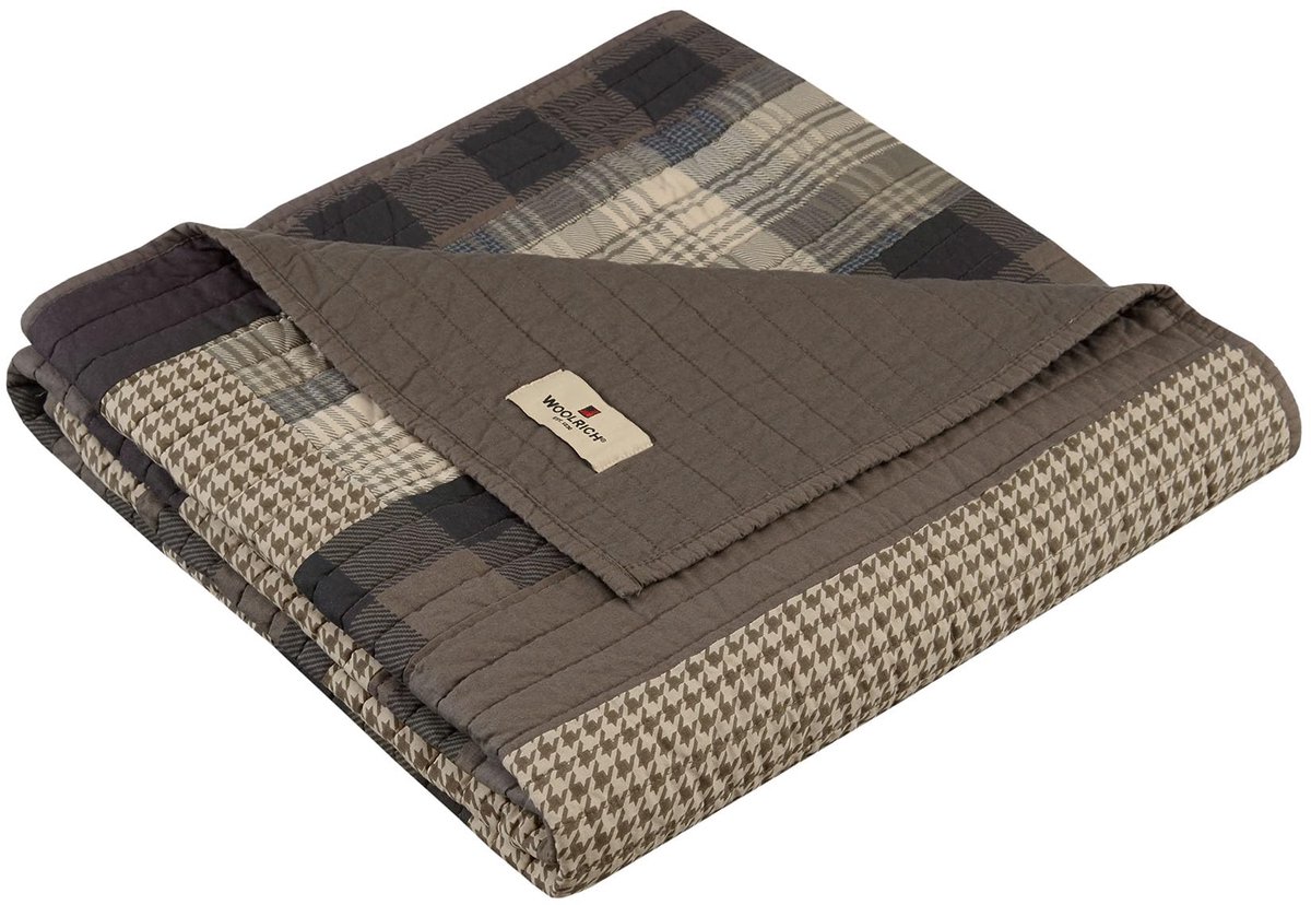 SnelShoppen - Luxe Gewatteerde Gooi Plaid 50x70 Tan Grijs - 100% Katoen - Zachte Gezellige Plaid voor Bed, Bank, Feest, Camping, Tuin
