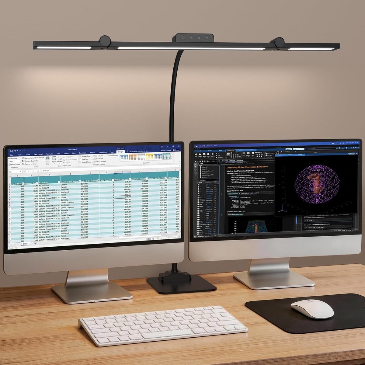Moderne dimbare LED bureaulamp met verstelbare helderheid en stijlvol design voor thuiswerk