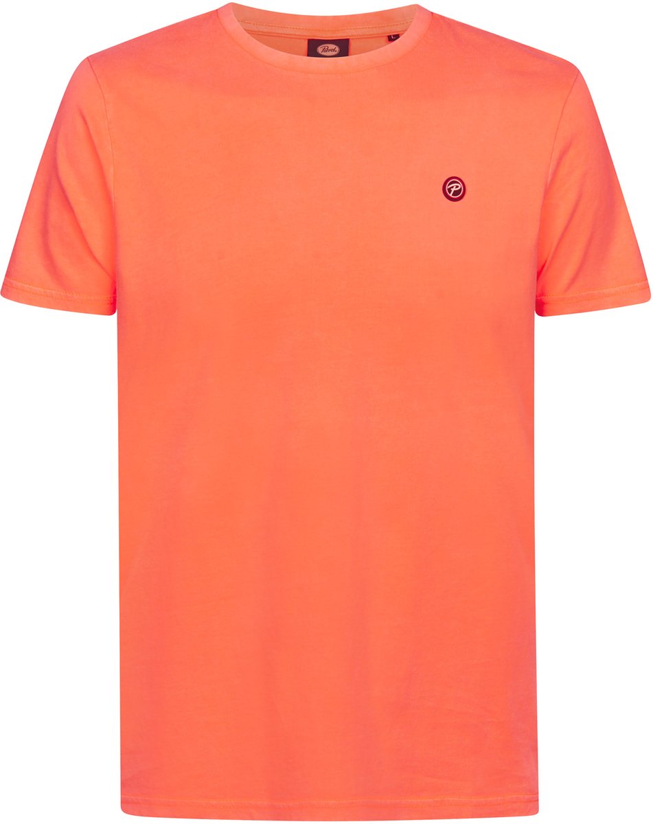 Petrol Industries T-Shirts Heren - Ronde Hals - Korte Mouwen - 100% Katoen - Met Logo - Basis Shirt - Herenkleding - Roze - Maat M