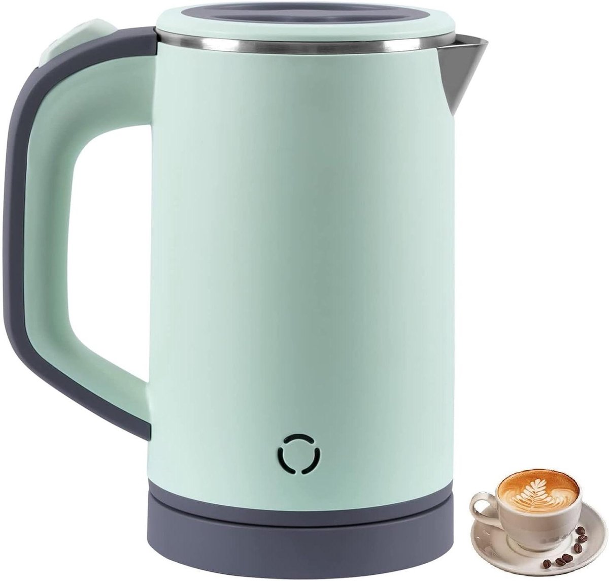 Waterkoker klein - Reis waterkoker - Snel water koken - Roestvrij staal - 800 ml - Groen