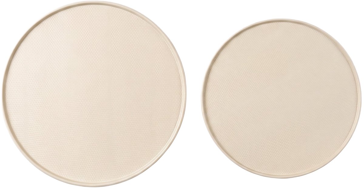 Sevan Dienbladenset - 2 Ronde Metalen Crème Decoratie Bladen