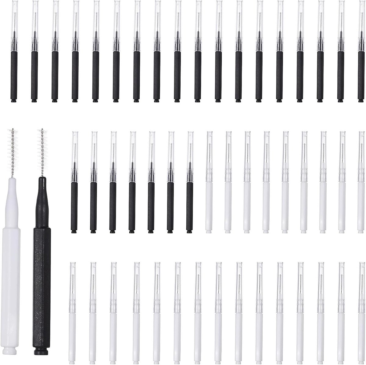 50 Stuks Interdentale Borstels, Mini Tandenborstels voor Tandenreiniging, Draagbare Mondverzorging en Tandhygiëne Tools met Coating en Multifunctionele Microborstels
