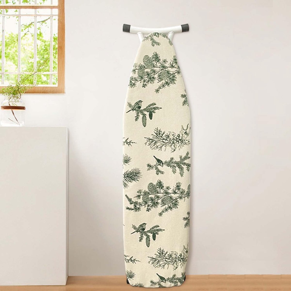 Strijkplankhoes 140x50 cm voor strijkplank Duurzame elegante bedrukte bloemenstrijkmat, bestand tegen brandwonden en vlekken Strijkplankhoes