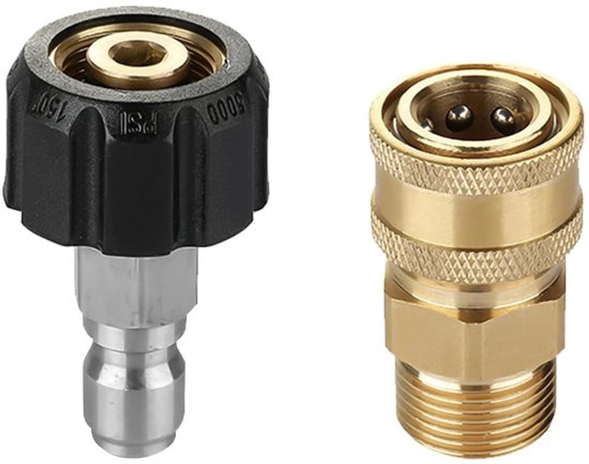 Drukreiniger Adapter Set - RVS en Koper - Snelle Verbinding - 1/4 Inch - Tuinonderhoud - Hoogwaardige kwaliteit - Geschikt voor drukreini...
