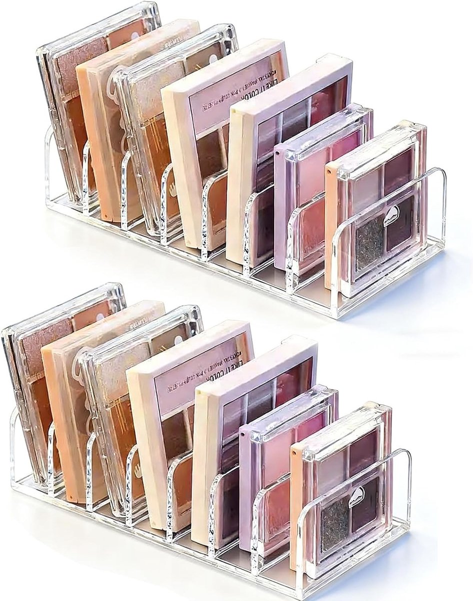 Set van 2 Acryl Kaarthouders, Elegante Bureau Organizer met 7 Compartimenten voor Visitekaartjes, Notities en Postkaarten