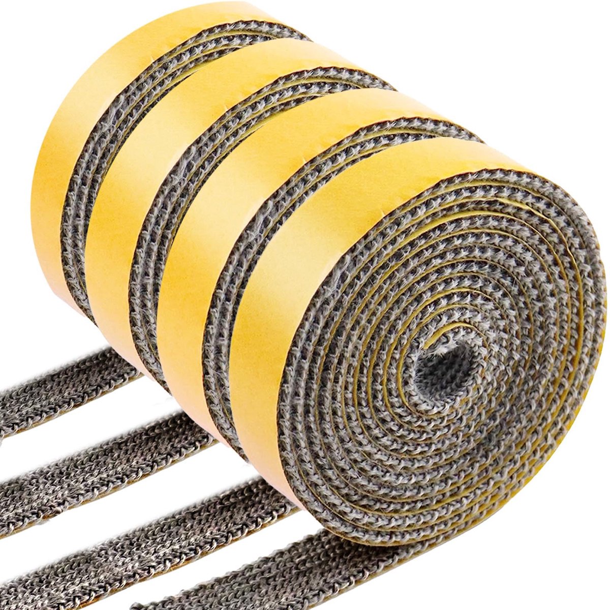 SnelShoppen - BBQ-pakkingtape, hittebestendig, zelfklevend vuurtouw voor houtkachel, rookafdichting, glasvezel vuurtouw, rookkanaalpijp, vuurafdichtin
