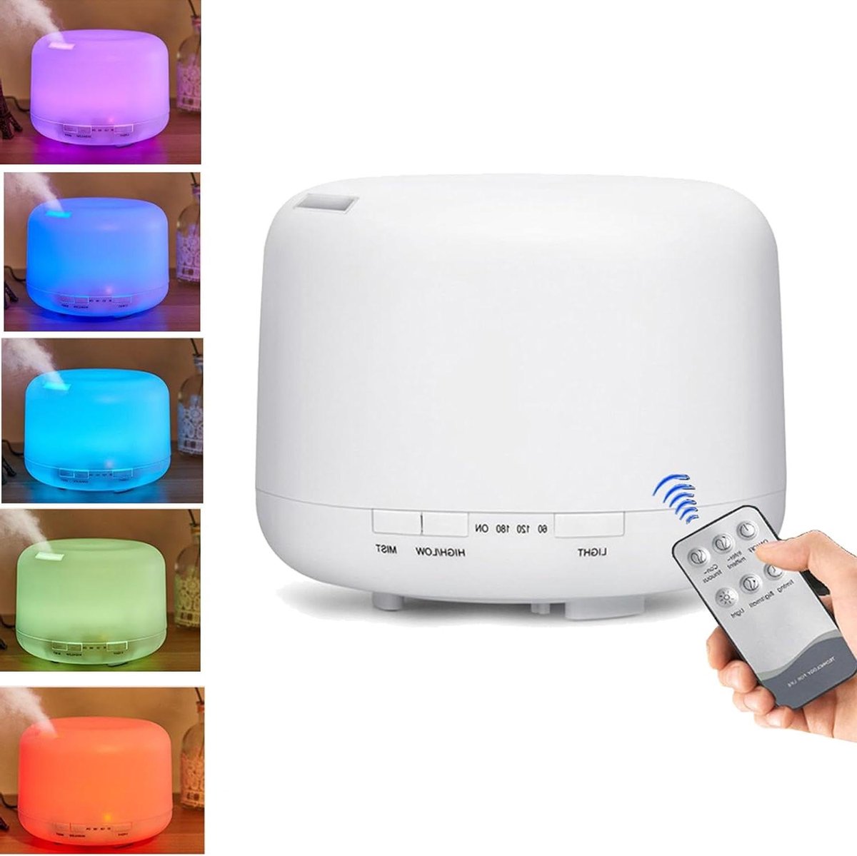 Luchtbevochtiger Diffuser - Cool Mist - Ontspanning Thuis - Geluidsarm Ontwerp - 500 ml - Wit