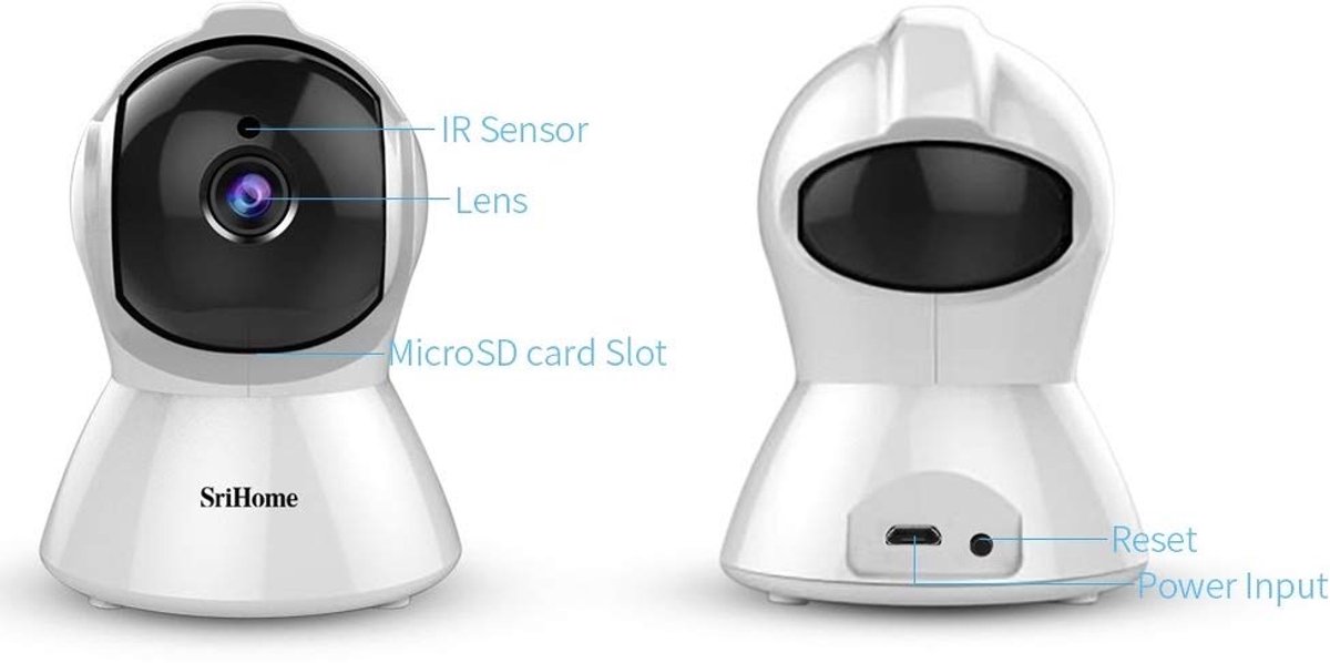 SnelShoppen - Gemotoriseerde Wifi Camera Sricam SH025 ITALIA - P2P, Hotspot, Beveiligingscamera, Binnen/Buiten, Bewegingsdetectie, HD Beeldkwaliteit,