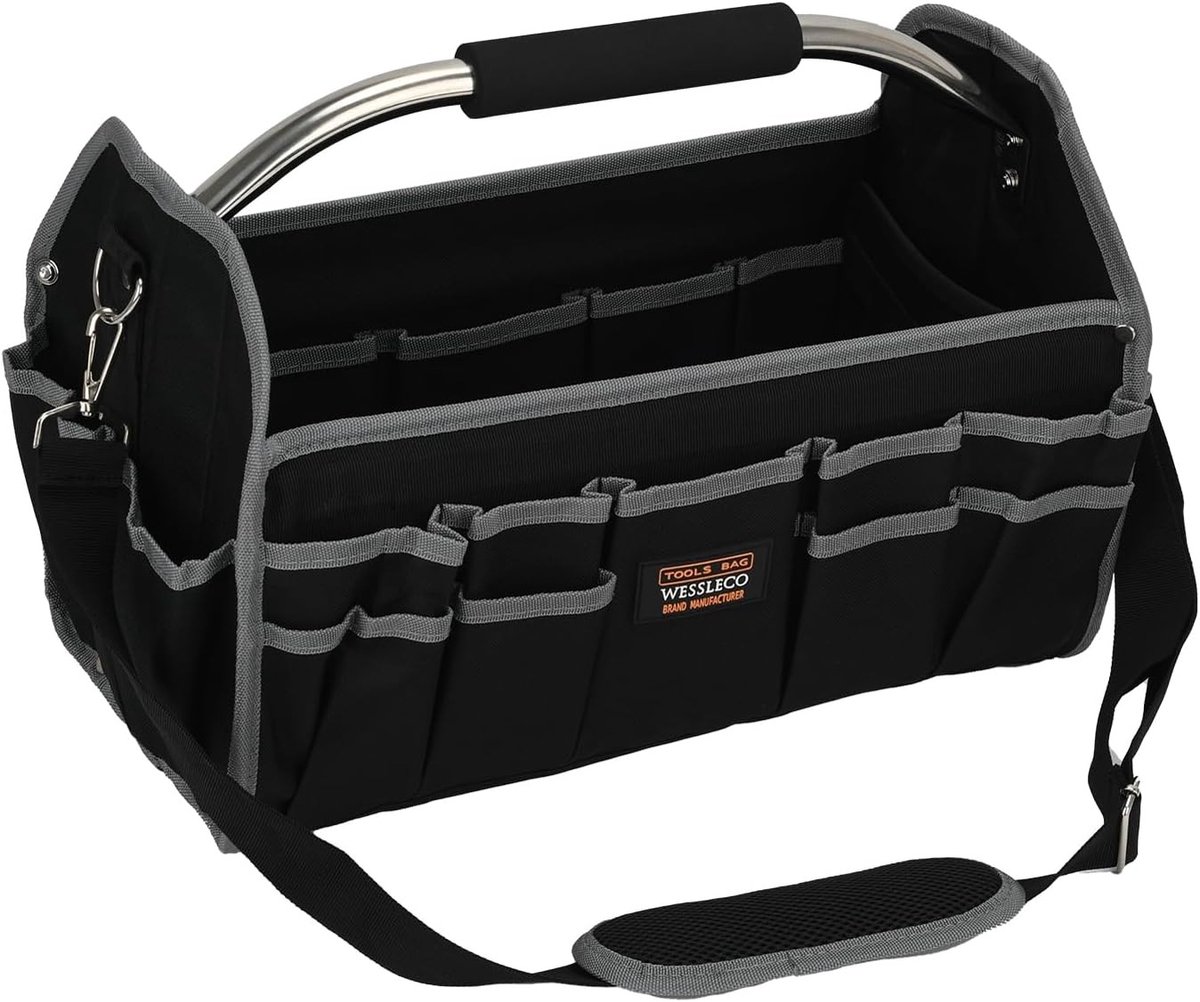 Grote Toolkit Tas voor Elektriciens - Ruime Multi-Pocket Organizer met Stevige Handgreep en Verstelbare Schouderband | Draagbare Gereedschapsopslag voor Professionals | Perfecte Cadeaus voor Mannen