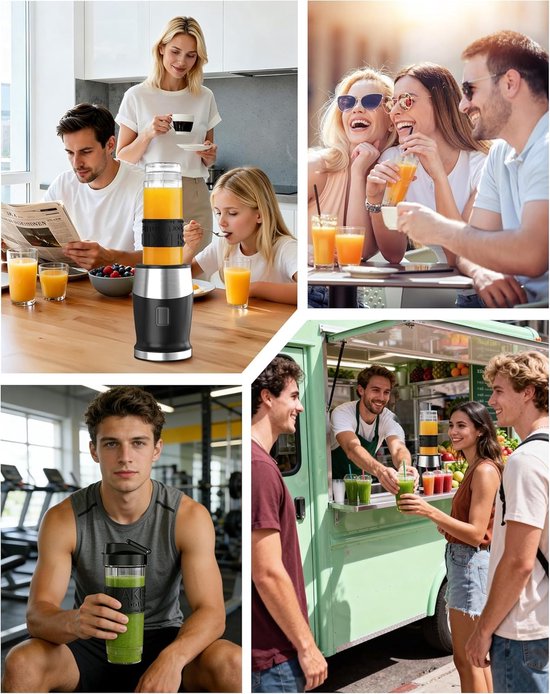 Multifunctionele Mixer - Smoothie Maker - Gezonde Dranken Maken - 3-in-1 Functionaliteit - 570 ml Fles - Zwart Zilver — afbeelding 4