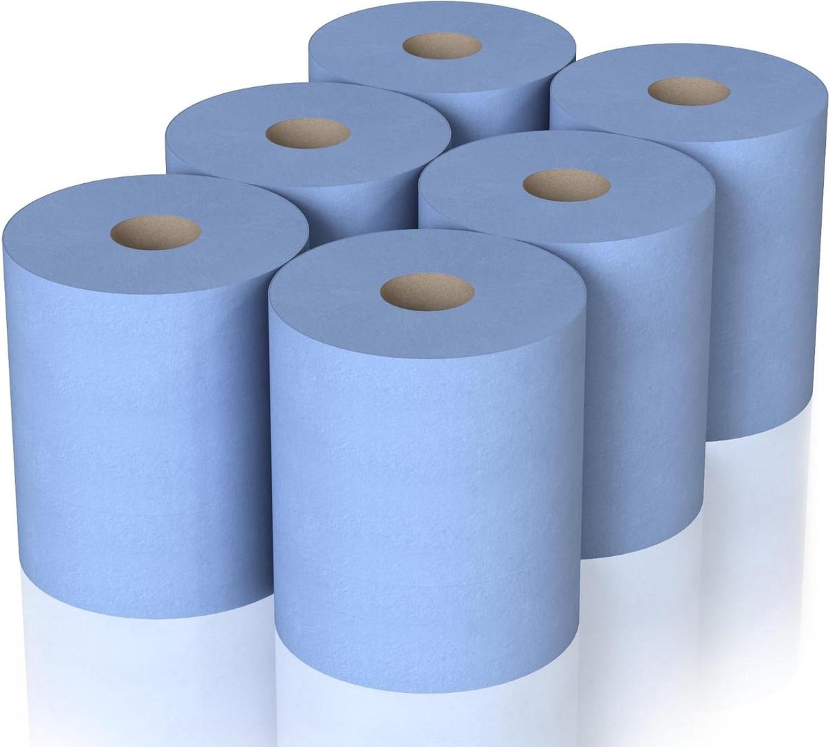 Papieren Tissues - Blauw Rol - Snel Opruimen - 2-Laags Absorberend - 6 Rollen - Blauw