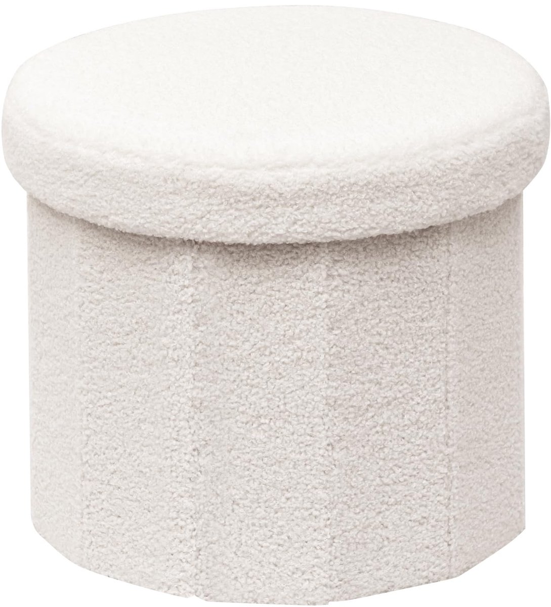 SnelShoppen - Bonlife Zitbank met Opbergruimte, Inklapbare Zitkist en Opbergdoos, Voetenbank voor Slaapkamer, Woonkamer, Hal, Wit, 38 x 38 x 38 cm