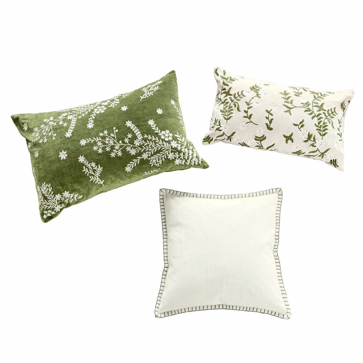 Loberon Kussenhoes set van 3 Iplique groen