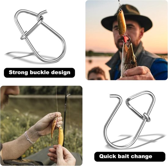 Duo Lock Sea Fish Gourd Pin Clips - 200 Stuks in 5 Maten voor Vissen, Loodjes en Aasverbindingen — afbeelding 3