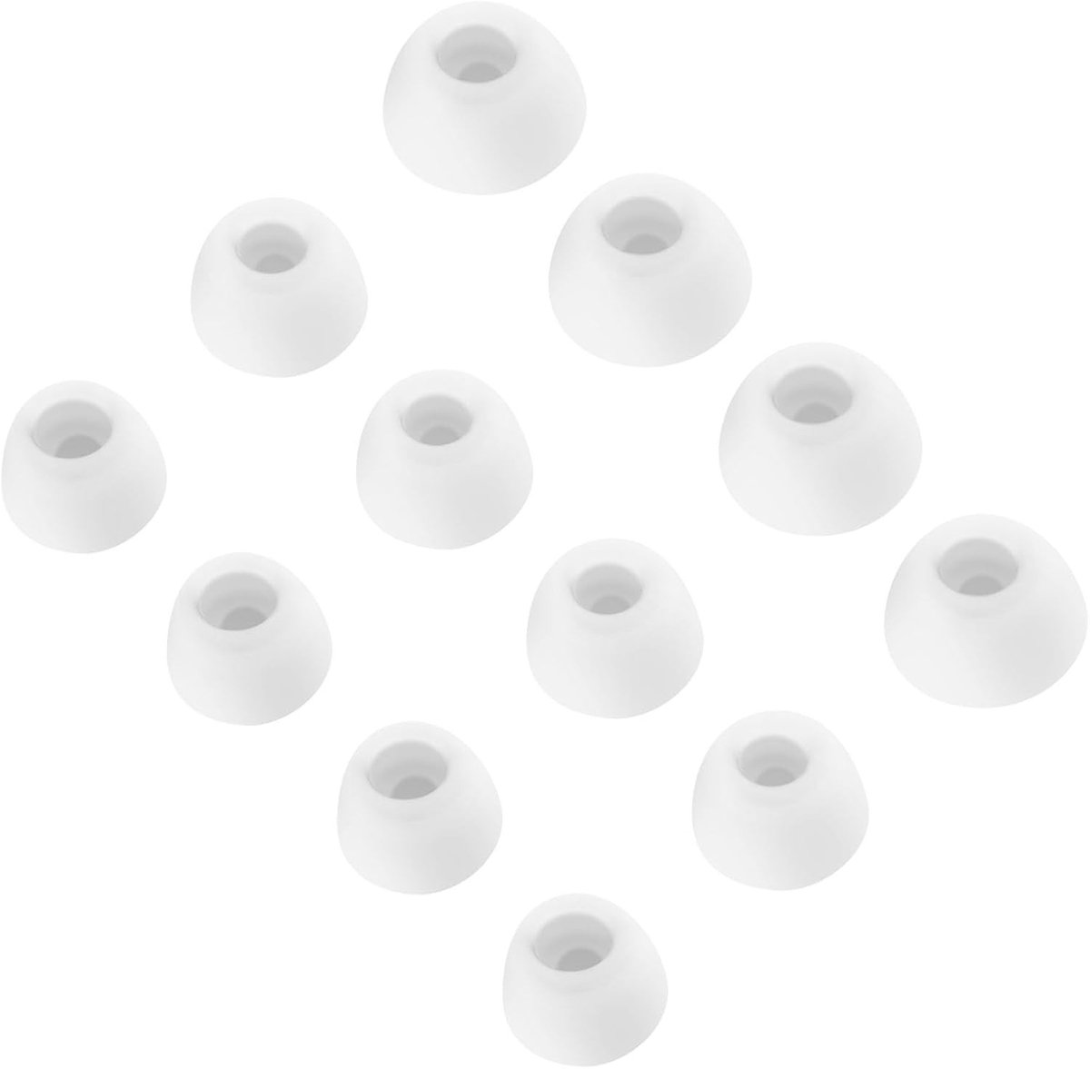 Zachte silicone oorkussens voor in-ear oordopjes, vervangende hoesjes, 3 maten, 6 paar (wit)