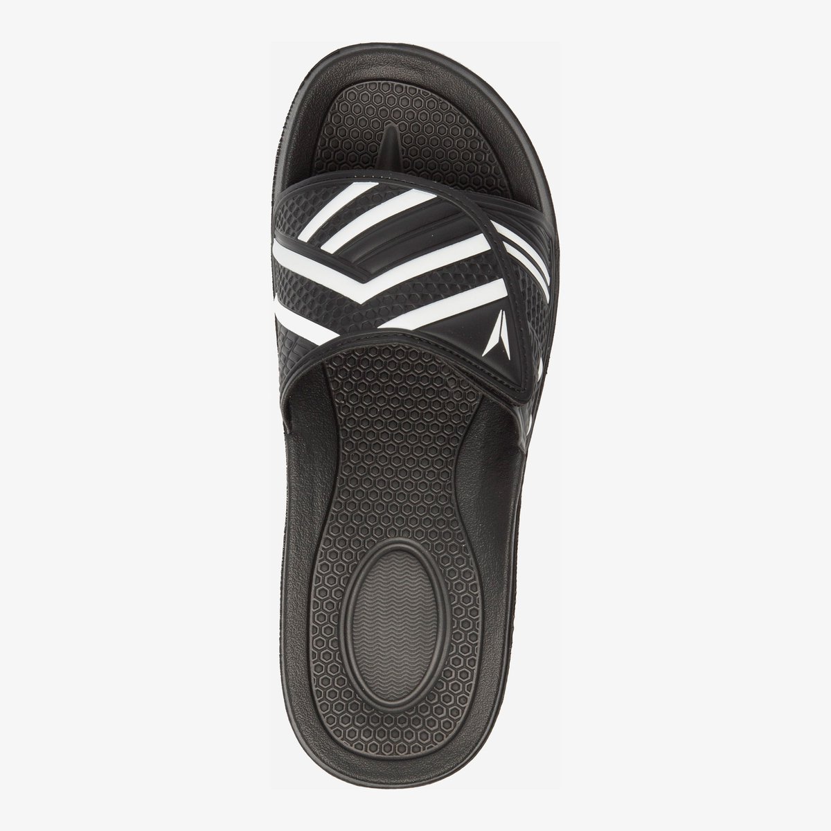 Dutchy heren badslippers met klittenband zwart wit - Maat 43