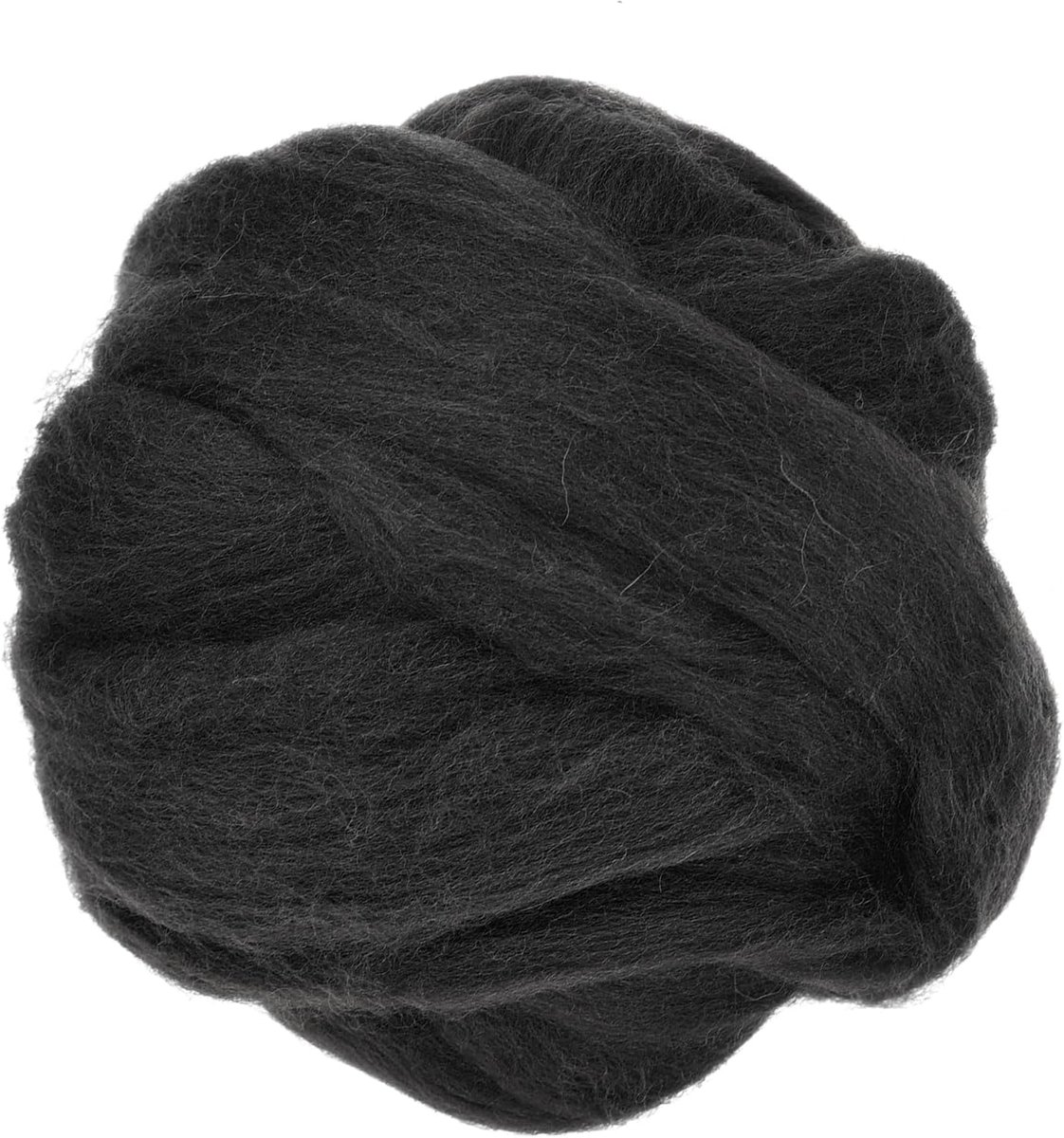 Viltwol Bulk (100 g/3,5 oz), natuurlijke wol naaldviltwol - voor weven, handwerk en doe-het-zelf creaties, zwart