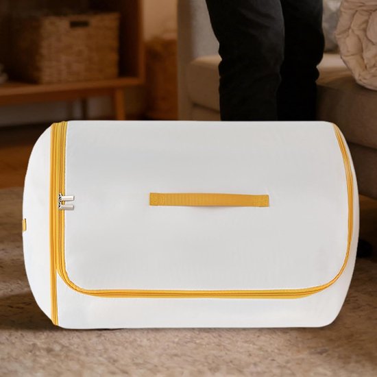 Opbergzak Dekbed - Kleding Opberger - Ruimte Besparen - Dubbele Rits - 50x34 cm - Geel — afbeelding 3