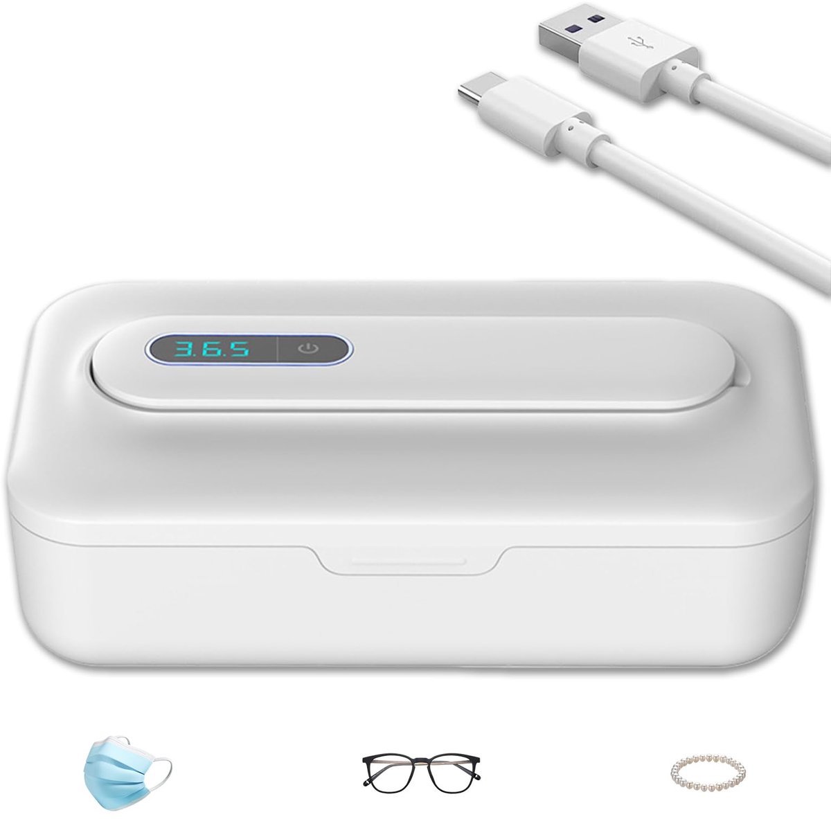 SnelShoppen - VEGOATY UV-desinfectiedoos voor Nail Tools, Sterilisator met Digitaal Display, Afneembaar UV-desinfectiecentrum voor Mobiele Telefoon, M