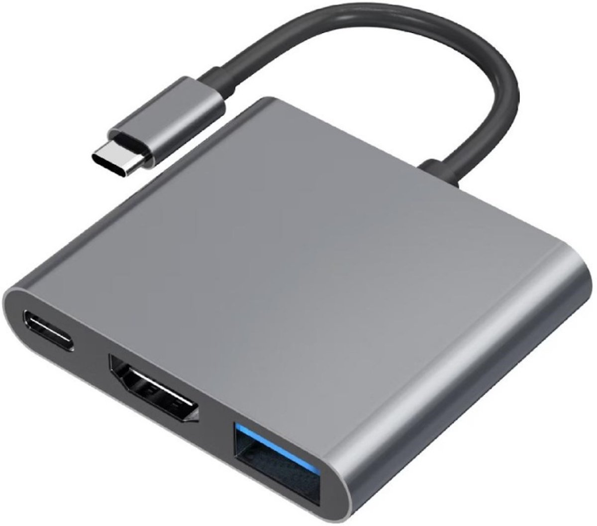 SSTRWGOOD USB-C naar HDMI-adapter - 3-in-1 - 4K HDMI - USB 3.0 - USB-C opladen - USB-C digitale AV-multiporthub - Ondersteunt 4K HDMI, USB 3.0 en 100W PD snelladen