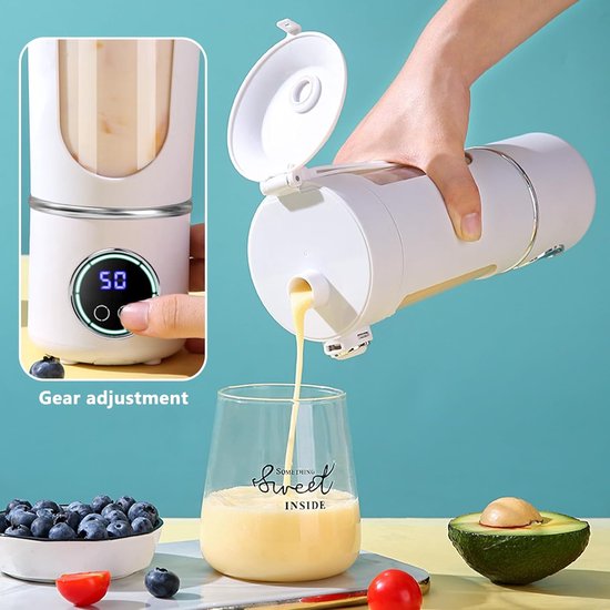 mixer 700 ml smoothie maker, mini blender to go, draagbare oplaadbare blender met messen voor sportschool, kantoor, camping, reizen — afbeelding 5