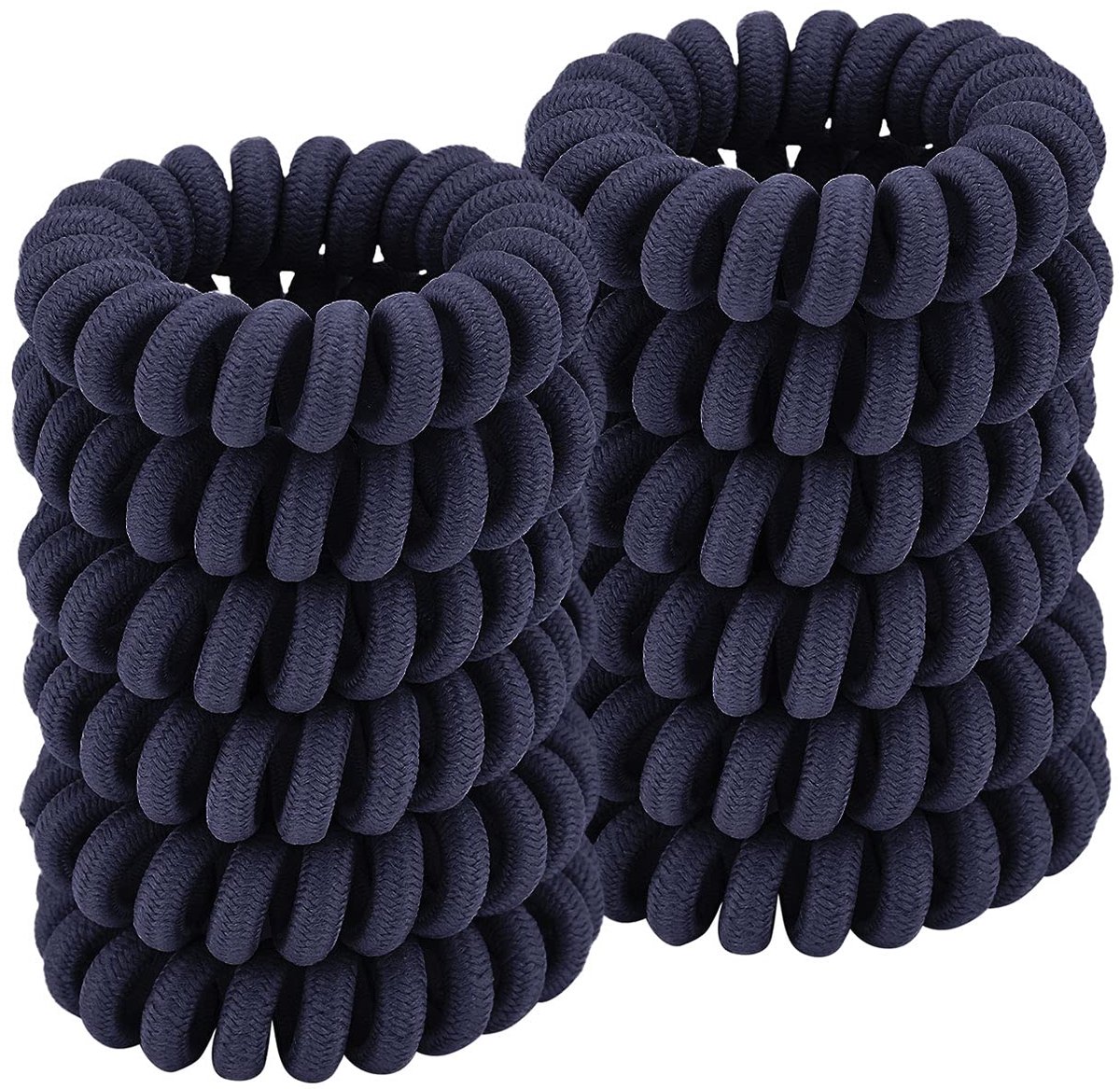 Haarelastiekjes, paardenstaarthouder, telefoonkabel-haarelastiekjes voor vrouwen en meisjes, spoorloos, sterke grip, geschikt voor alle haartypes (stof, marineblauw, 12 stuks)