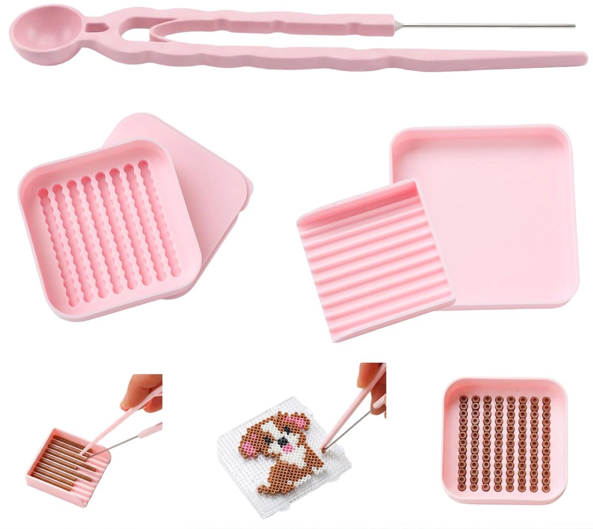 Pinzette, Perlen Picker Set, 2,6mm Fuse Beads Picking Set, Naalden en Uitlijntray Kit, efficiënt gereedschap voor kralen sorteren en herstellen