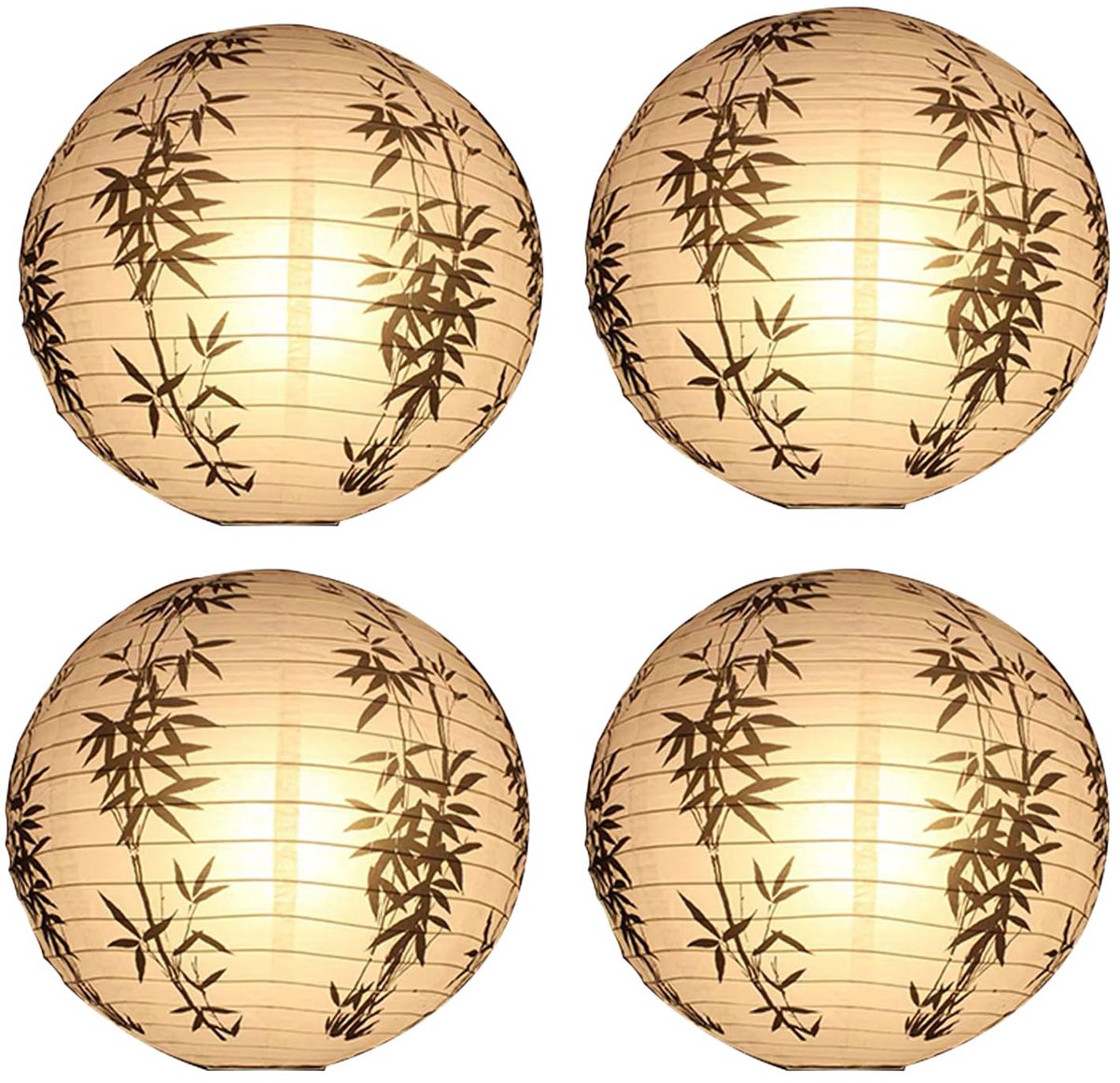 4 Stuks Lampions, Papieren Lantaarn, Ronde Lantaarns, voor Bruiloften, Verjaardagen (20cm)
