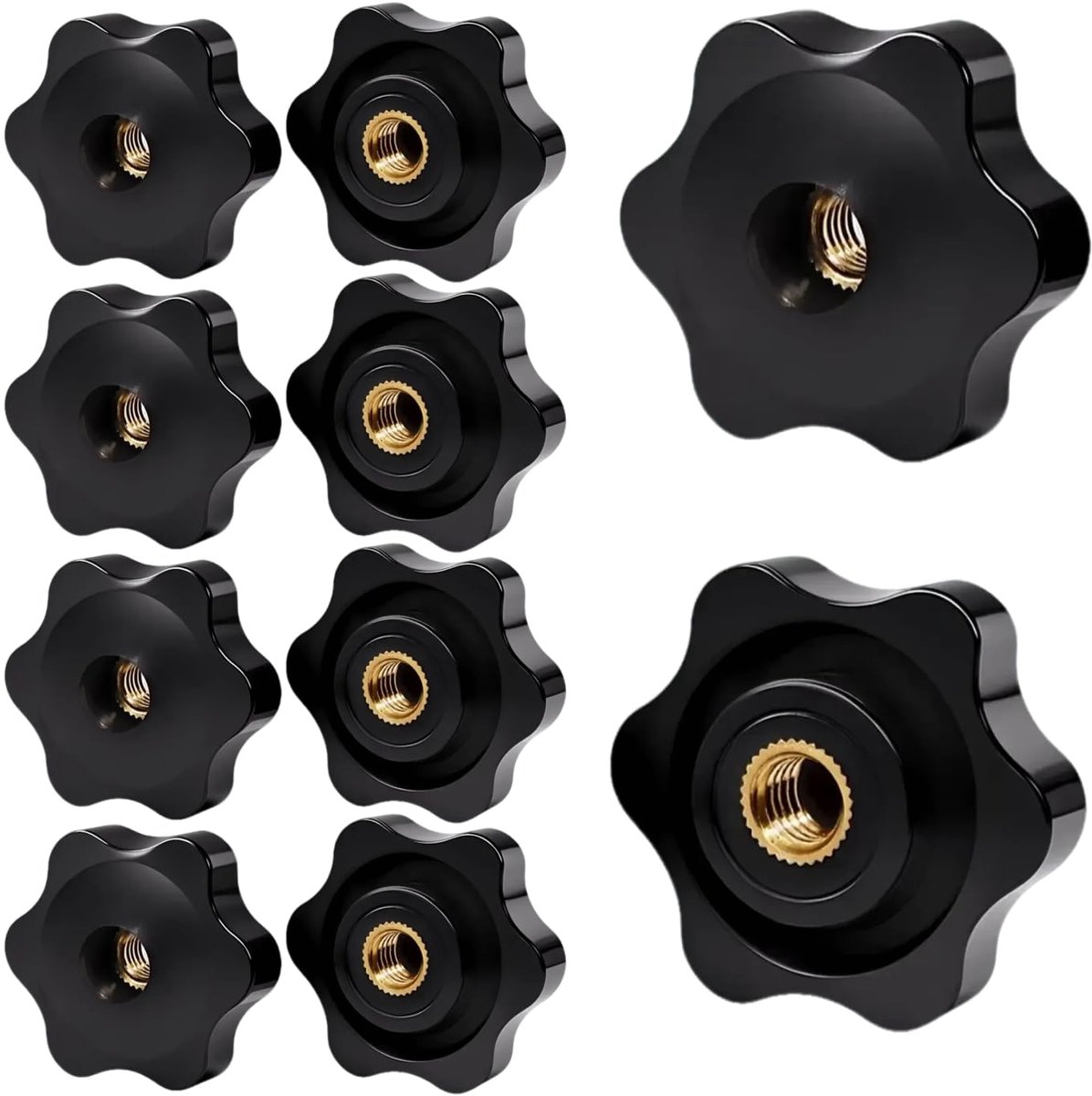 M8 x 32, sterschroef, stermoer, kartelmoer M8 voor sterschroef, stergreep voor meubels, mechanische apparaten, elektronische apparaten, 10 stuks