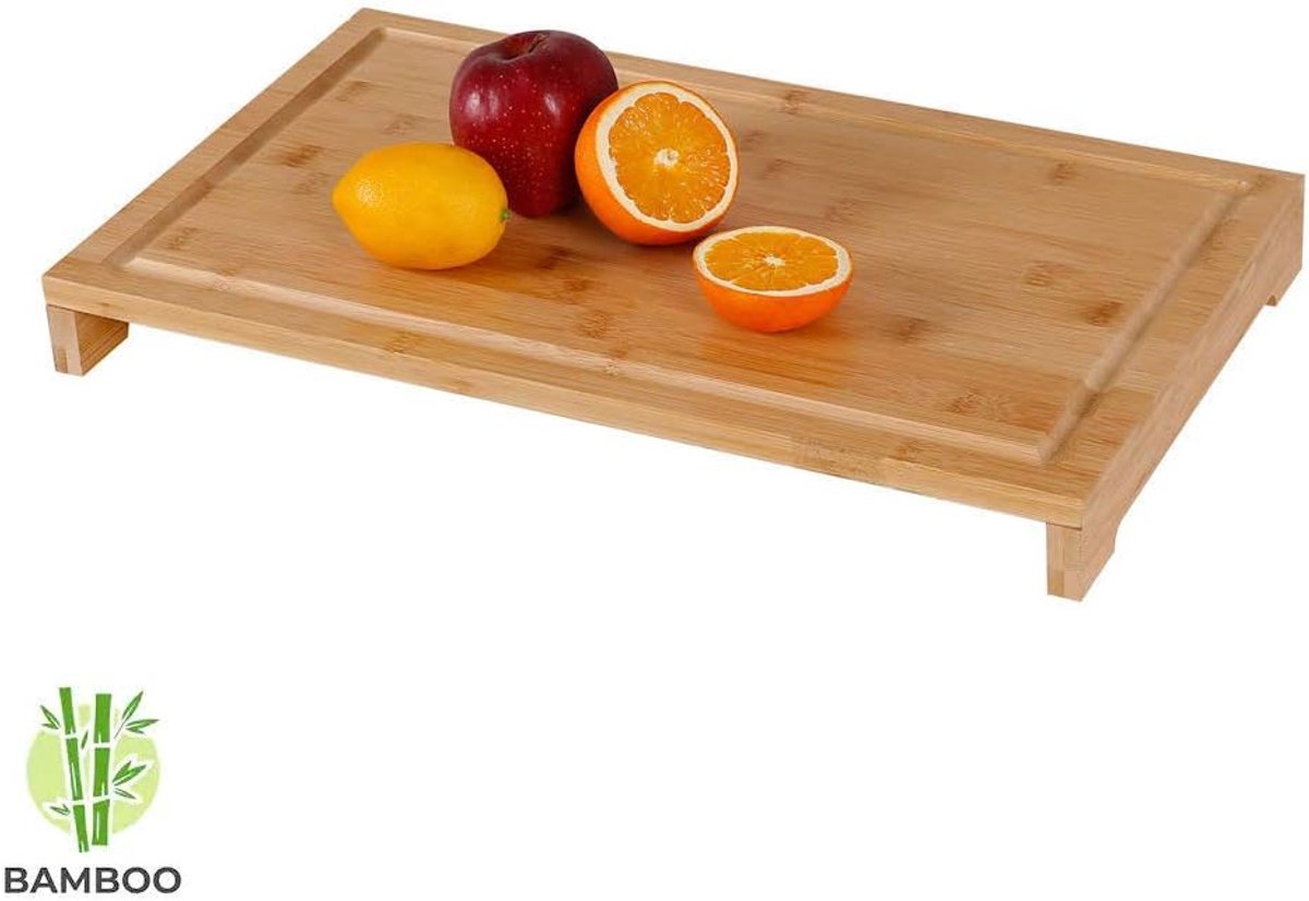 snijplank van Bamboe hout - Stevige kwaliteit - Groot & duurzaam - Houten aanrechtplank - Decopatent