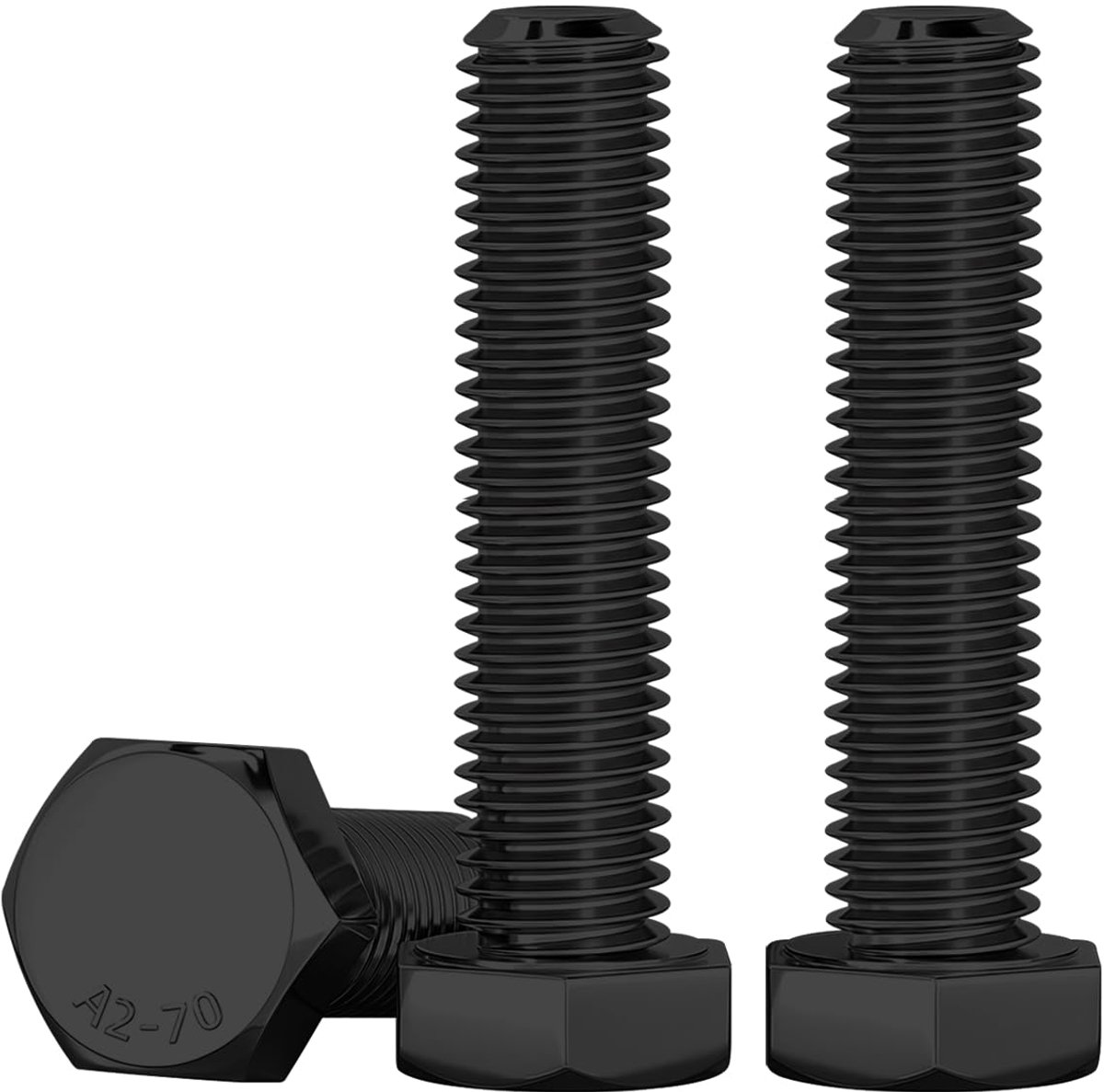 M10 Zeskantbouten‌ Zwart Roestvrij Staal A2 V2A M10 X 50 mm Zeskantbouten 10 Stuks DIN 933 Machineschroeven