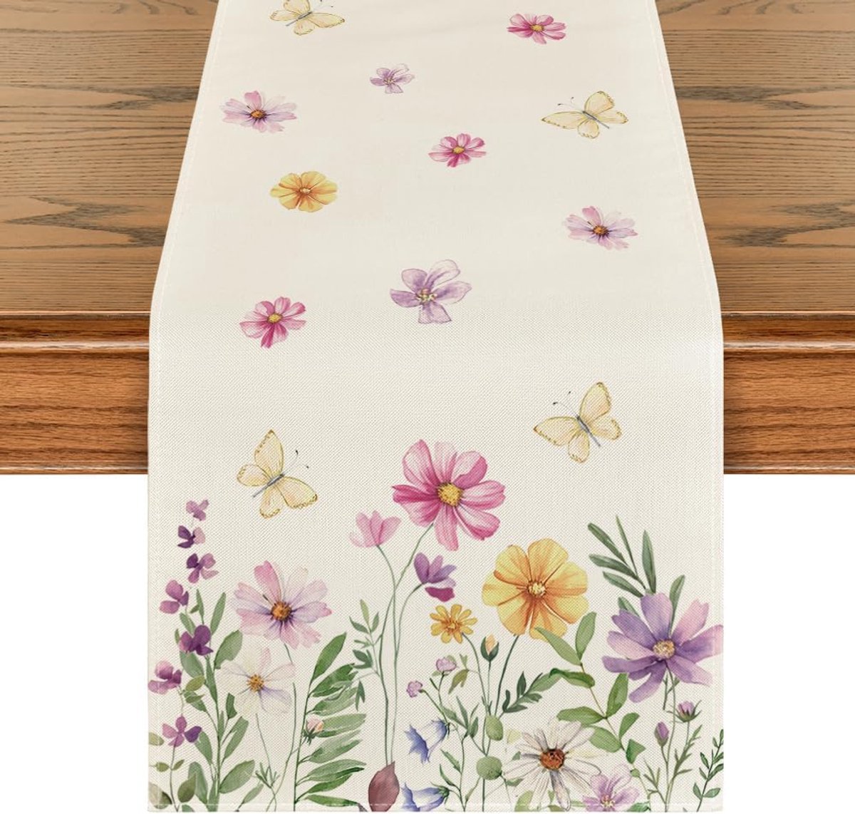 Mode Bloemen vlinder lente tafelloper, seizoensgebonden zomer keuken tafel decoratie binnen vakantie party decor 40x240 cm