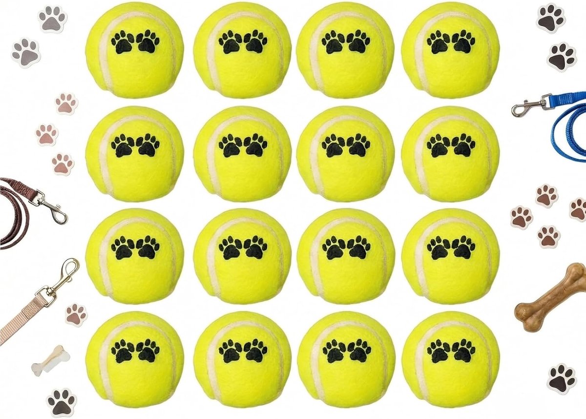 Ballen voor honden: veelzijdige tennisballen, mini-tennisballen voor kleine honden, training en spel voor huisdieren, interactieve ballen voor honden