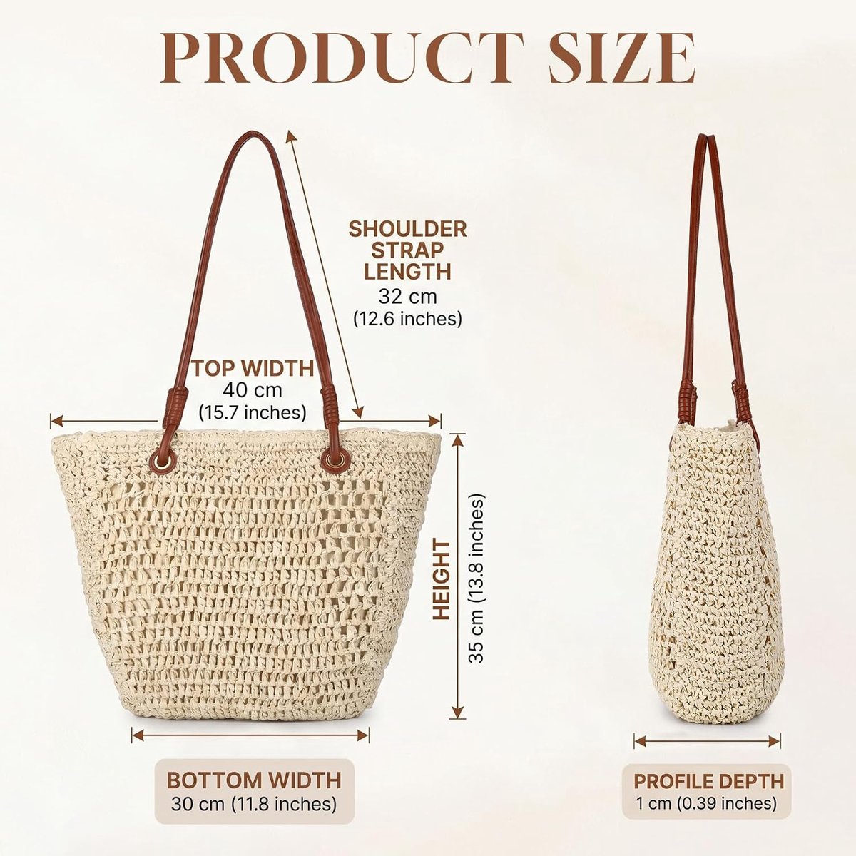 Tas van stro voor dames, grote handgevlochten strandtas, lederen hengsels, casual, Boheemse zomertas, voor vakantie, reizen en winkelen
