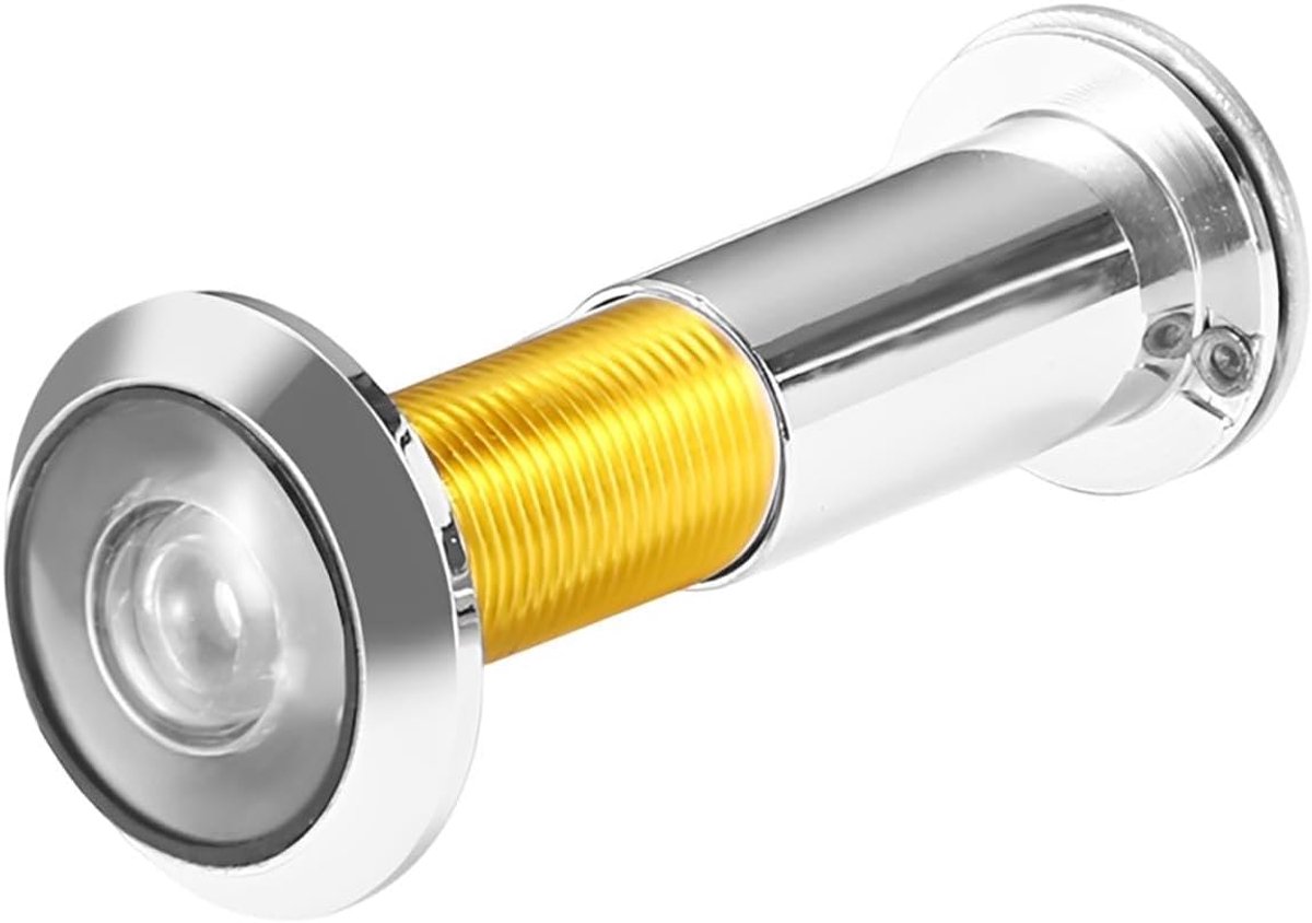Deurzoeker 220° groothoek voor deuren van 14-50 mm, deurspion met privacyafdekking van zinklegering, zilveren afwerking, deuroog voor residentiële veiligheid, 1 stuk