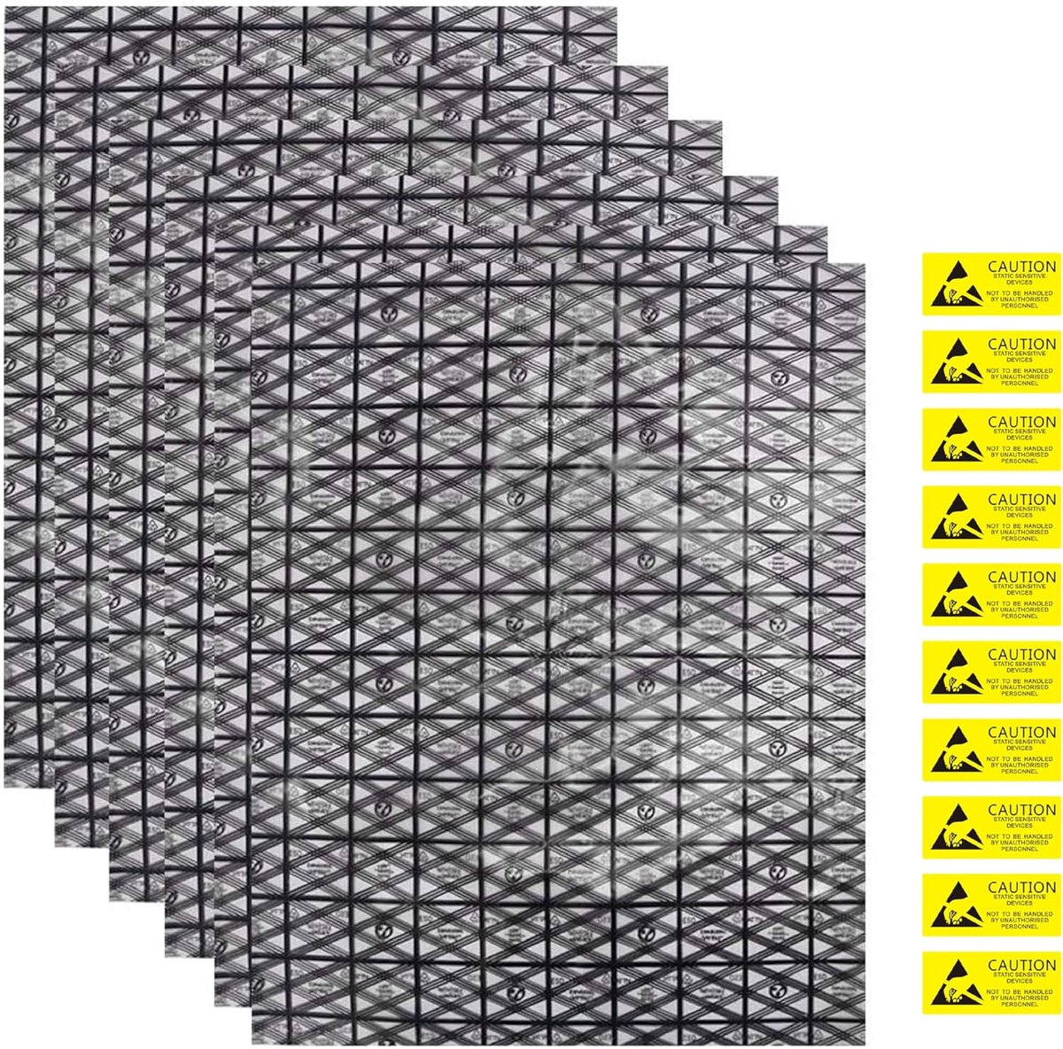 10 stuks grote antistatische zakjes met antistatische sticker, 30 x 40 cm open bovenkant ESD-zakjes voor moederborden, grafische kaarten en harde schijven