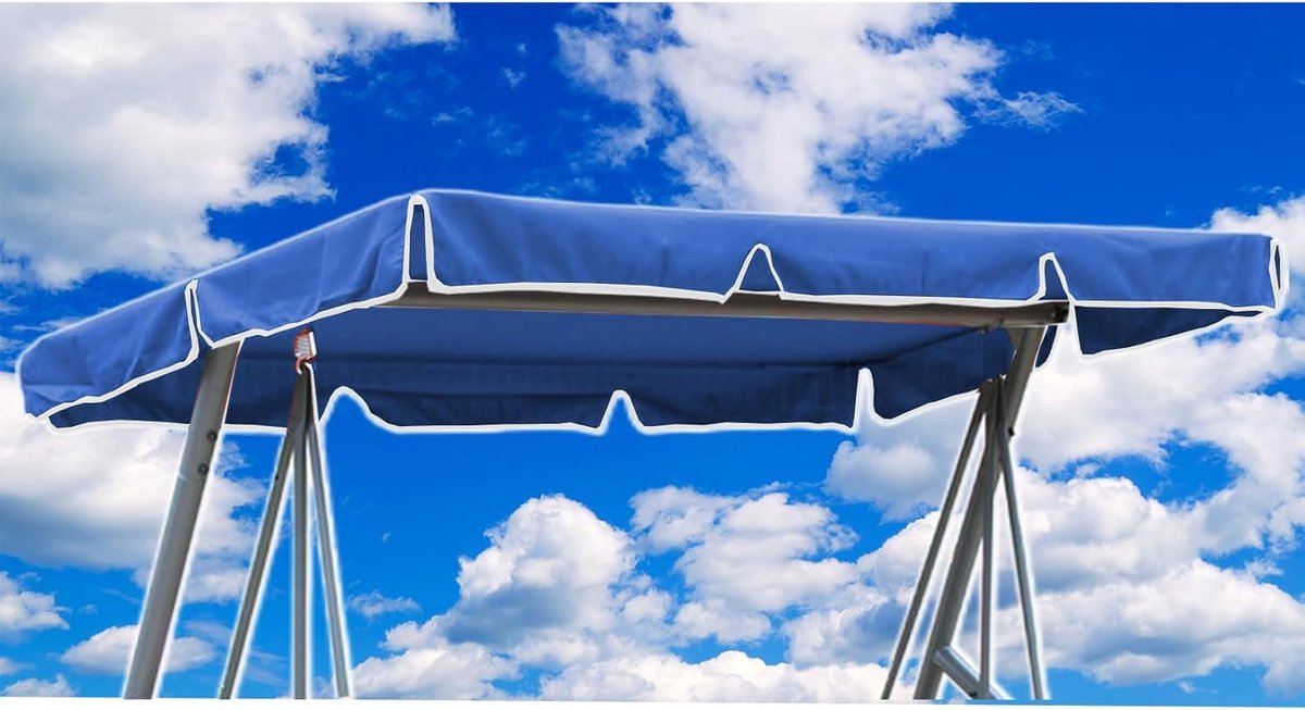 Schommelbank, dakovertrek, 210 x 145 cm, vervangend dak, waterdicht, zonnedak voor schommelbank, blauw
